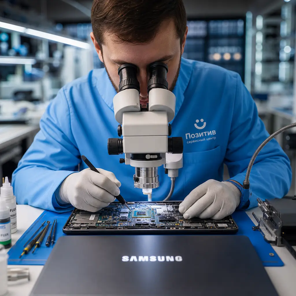 Замена видеокарты ноутбука Samsung в Аксае