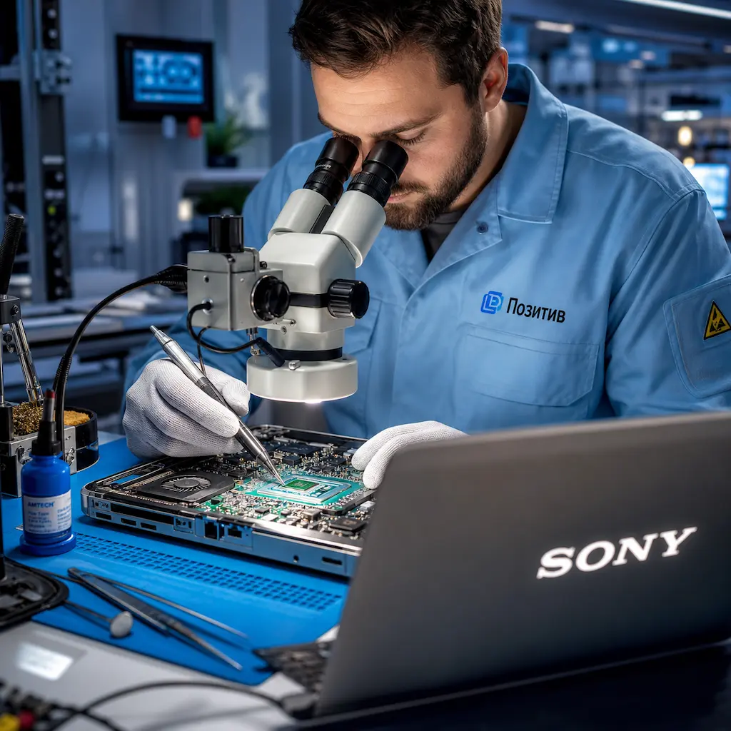 Замена видеокарты ноутбука Sony в Аксае
