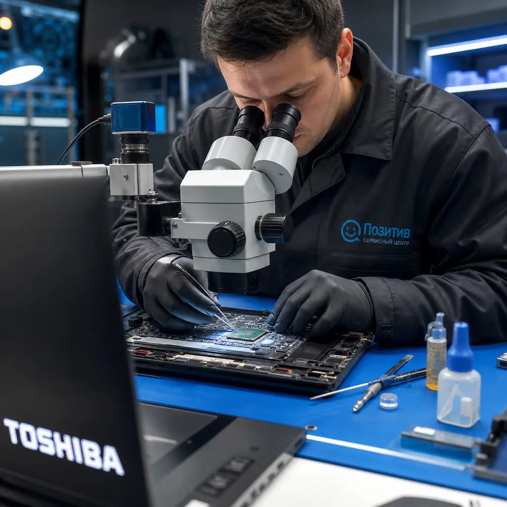 Замена видеокарты ноутбука Toshiba в Аксае