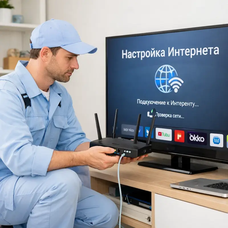 Настройка интернета на телевизоре в Аксае