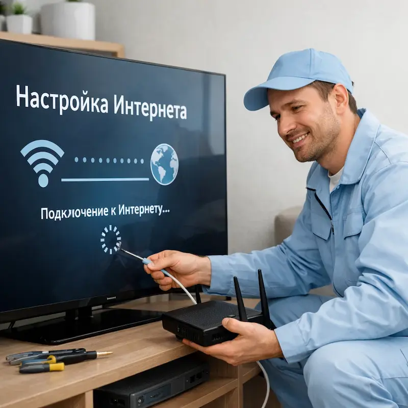 Настройка интернета на ТВ в Аксае