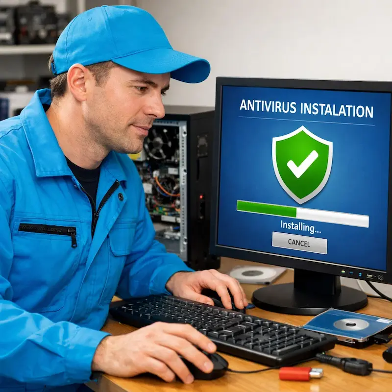 Установка антивируса на ноутбук в Аксае