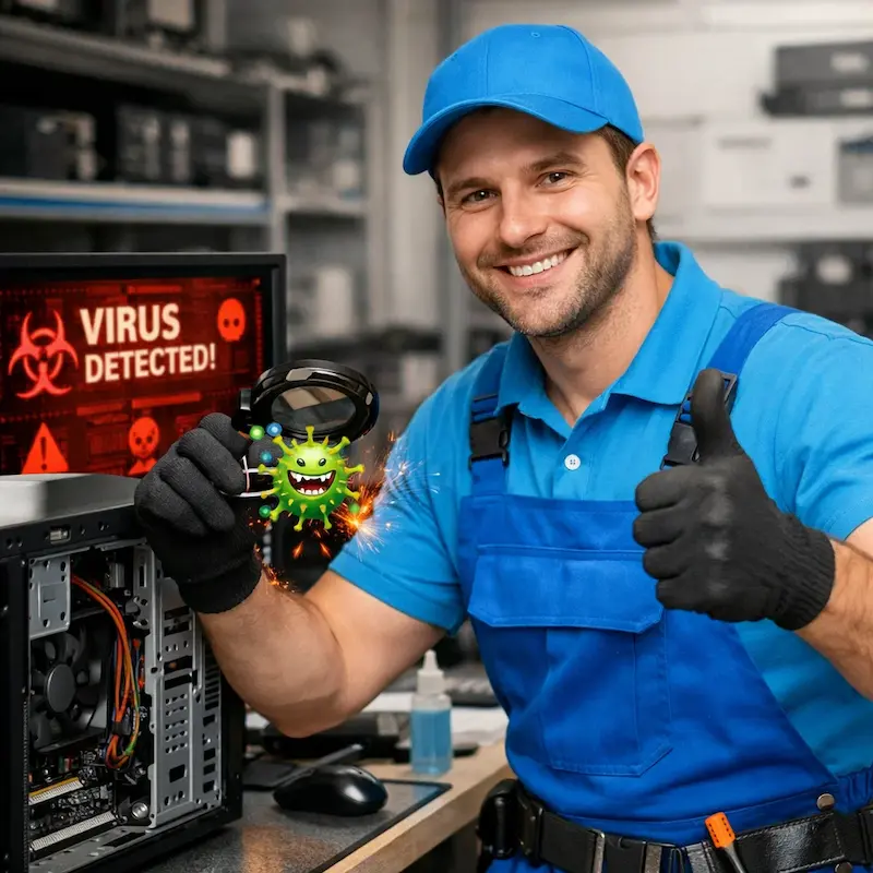 Удаление вирусов с компьютера в Аксае